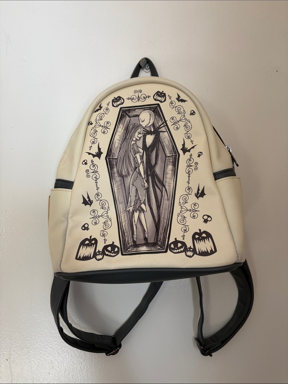 Cream & Black Nightmare before Christmas Disney Backpack